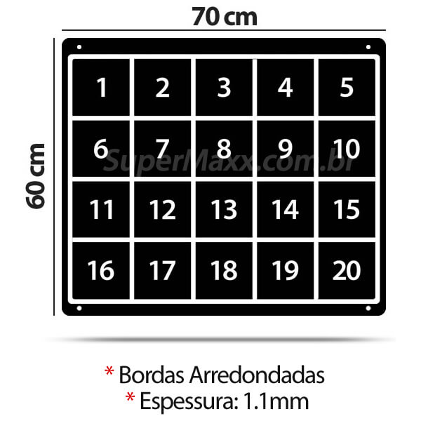 Painel organizador de numerador prisma imantado para estacionamento