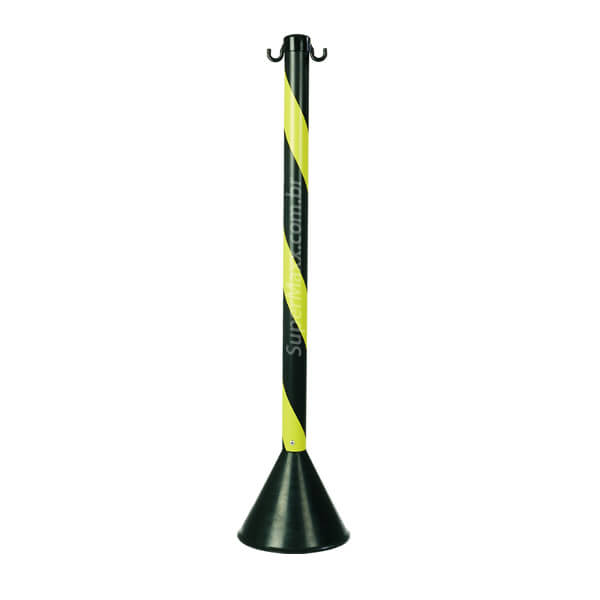 pedestal pvc zebrado preto e amarelo